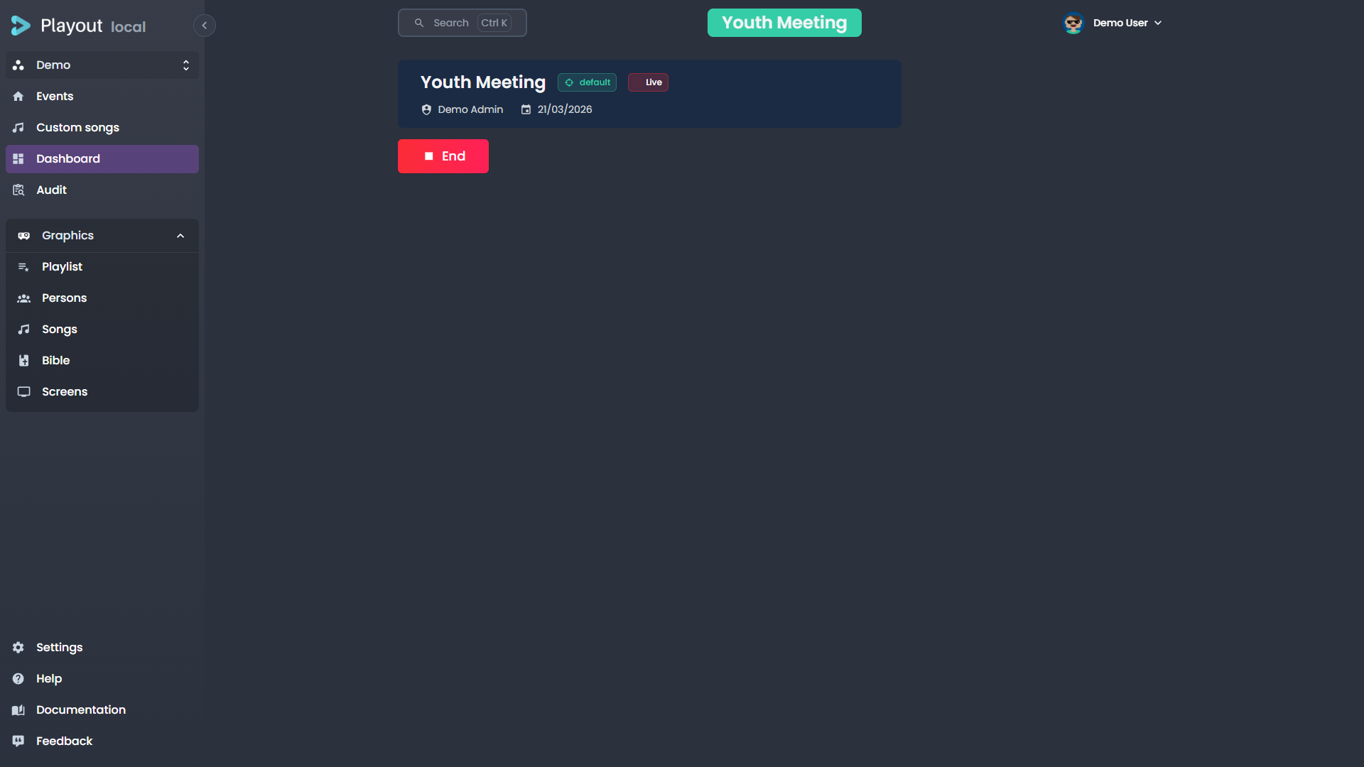 Event dashboard