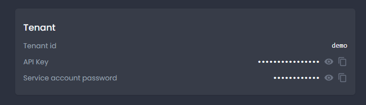 API credentials